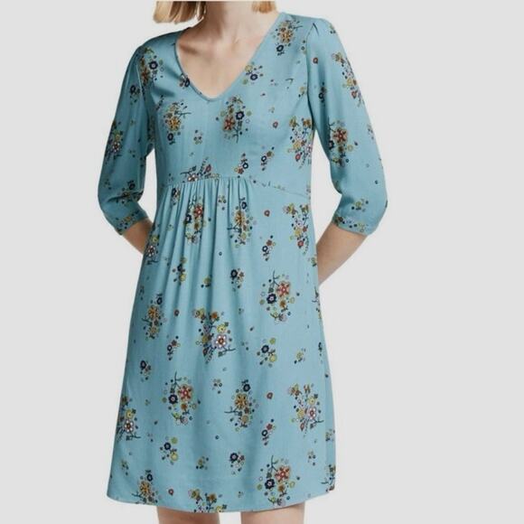 Boden Dresses & Skirts - Boden Size 12 Eliza Draped Floral Babydoll Dress Heritage Blue